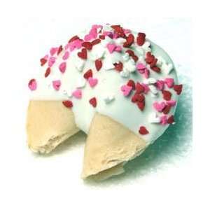 Valentines Day White Chocolate Dipped Giant Fortune Cookie  