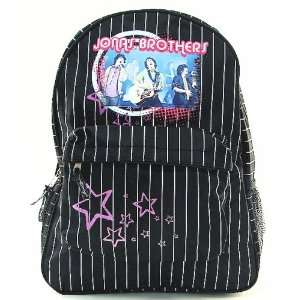 Jonas Brothers Black Pinstripes Stars Backpack Bag