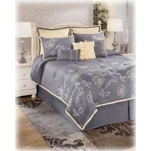  Famous Collectionine  Gray 10 Piece King Bedding Set 