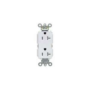  LEVITON TDR20 W Recep,Duplex,Decora,5 20R,Tamper Res,WH 