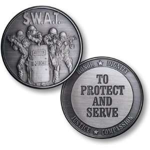  SWAT 4 Protect Nickel Antique Challenge Coin: Everything 