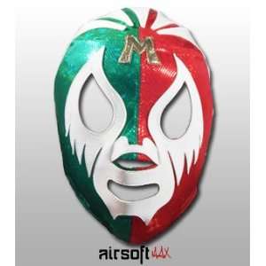 Mil Mascaras Mexican Pro Wrestling Lycra Mask   Red/Green:  