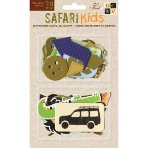  DCWV CP 012 00044 Chipboard Shapes Boy Safari Kids: Arts 
