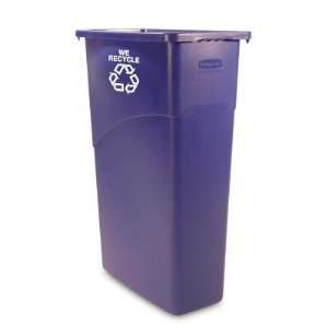  Rubbermaid Slim Jim Waste Container, Rectangular, Plastic 