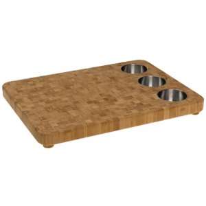    Totally Bamboo 3 Bowl Butcher Block Prep Board: Kitchen & Dining