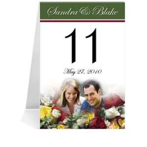   Photo Table Number Cards   Spring Bouquet #1 Thru #29: Office Products