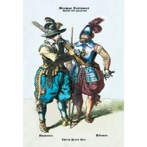  German Costumes Thirty Years War Musketeer 20x30 poster 