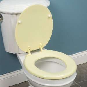  Round Retro Wood Toilet Seat   Yellow: Home Improvement