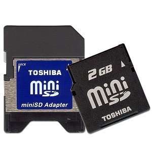  Toshiba 2GB MiniSD Memory Card with Adapter: Computers 