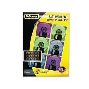  Fellowes® 3.5 Diskette Protector Sheets for Three Ring 