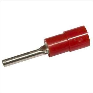  Nylon Insulated Pin Terminals in Red   22 16 Wire and 0.08 