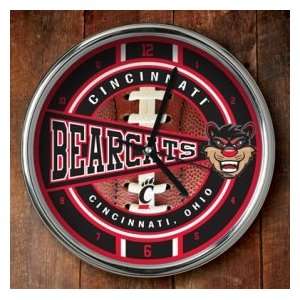  Cincinnati Bearcats UC NCAA Chrome Wall Clock: Sports 