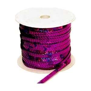  6mm Laser printed Sequin Trim, Fucshia: Arts, Crafts 