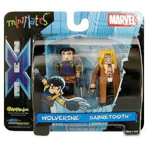    Marvel Minimates 3 Ultimate Wolverine and Sabertooth Toys & Games