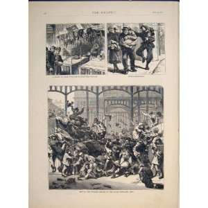   Market Paris Raid Halles Centrales France Print 1871