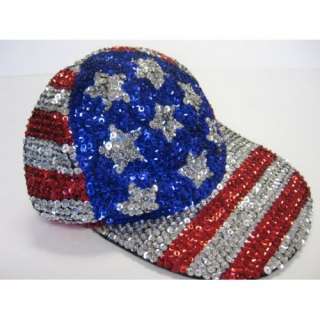  FOURTH OF JULY CAP / RED WHITE AND BLUE / AMERICAN FLAG 
