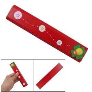   Ladybug Pattern 0 15cm Range Red Painted Wooden Ruler