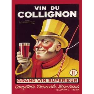  Du Collignon Grand Vin Superieur France French Wine Grapes Drink Bar 