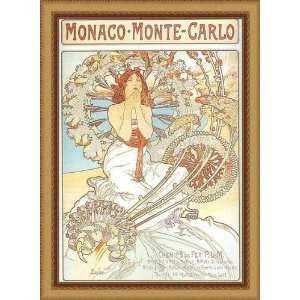  Monaco Monte Carlo by Alphonse Mucha   Framed Artwork 