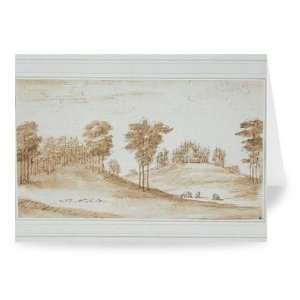 Design for a Deer Park, c.1730s (brown wash..   Greeting Card (Pack of 