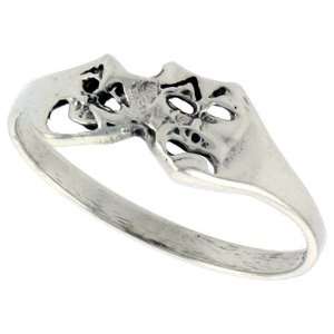 Sterling Silver Small Comedy Drama Masks Ring (Available in Sizes 6 to 