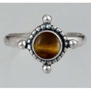   Filigree Ring Featuring a Genuine Tiger Eye Made in America: Jewelry
