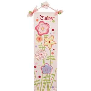  Fun Flowers Hand Painted Canvas Growth Chart: Baby