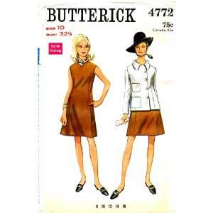   Pattern V Neck Dress Jacket Size 10 Bust 32 1/2: Arts, Crafts & Sewing