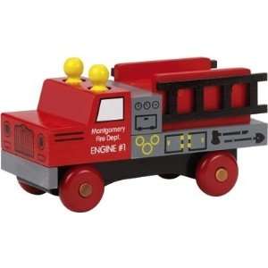  Montgomery Schoolhouse Wooden Fire Truck Toy Toys & Games