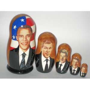 Barack Obama * Bush * Clinton * Regan * Carter * Russian Nesting doll 