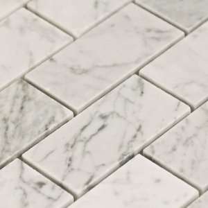  (Sample) Carrara Bianco Honed 3x6 Subway Mosaic Tile