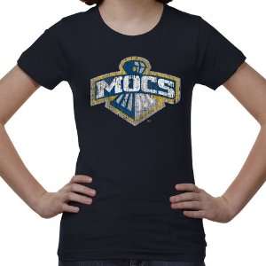 Tennessee Chattanooga Mocs Youth Distressed Primary T Shirt   Navy 
