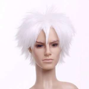  White Short Length Anime Cosplay Costume Wig: Toys & Games