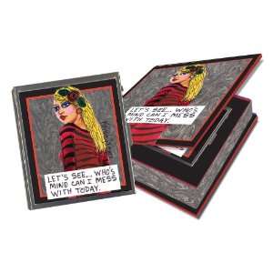 Luckie Street Bad Girl Art Pill Box/ Trinket Holder   Lets See?whos 