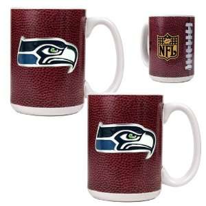  Seattle Seahawks NFL 2pc Gameball Ceramic Mug Set 