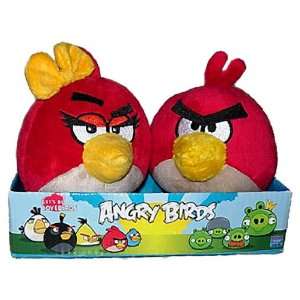  Red Bird Boy & Girl: ~3 Angry Birds 2 Mini Plush Pack 