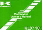 2007 KAWASAKI MOTORCYCLE KLX 110 OWNERS MANUAL NEW