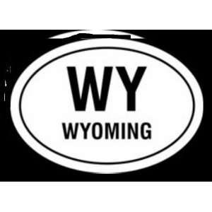  wyoming state Euro oval vinyl window decal.: Sports 