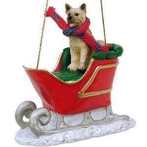  Fawn Akita in a Sleigh Christmas Ornament: Home & Kitchen