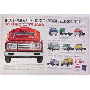   Ford Super Duty Trucks Double Page Print Ad (3597)