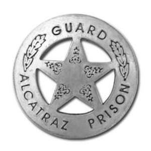   Deluxe Western Silver Badge   Alcatraz Prison Guard 