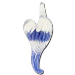  36mm Blue & White Swirl Heart Boro Glass Pendant: Arts 