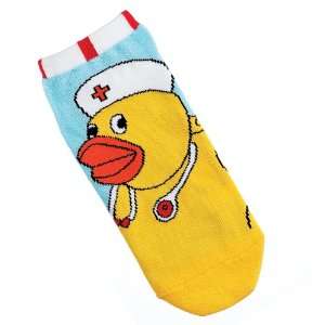  Prestige Medical 377 byd Yellow Duck In Blue Ankle Socks 