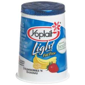 Yoplait Light Fat Free Yogurt, Strawberry Banana, 6 oz  Fresh
