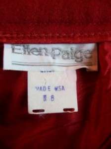 Ellen Paige Red Wool Skirt Size 8  