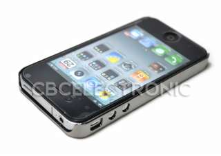 New Black silver shiny Chrome hard case back cover for Iphone 4G 4S 