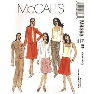 McCall 4393 Sewing Pattern Misses & Womens Career Wardrobe makes sizes 