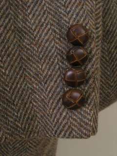 Cricketeer Vintage Vtg Tweed Sport Coat Brown Herringbone Half Lined 