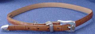 Brighton Brown Leather Silver Heart Belt M 30  