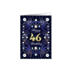  46th Birthday card, Diamonds and Jewels effect Card Toys 